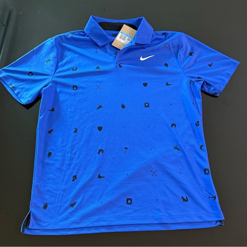Nike Men's Dri Fit Blue Golf Polo Shirt